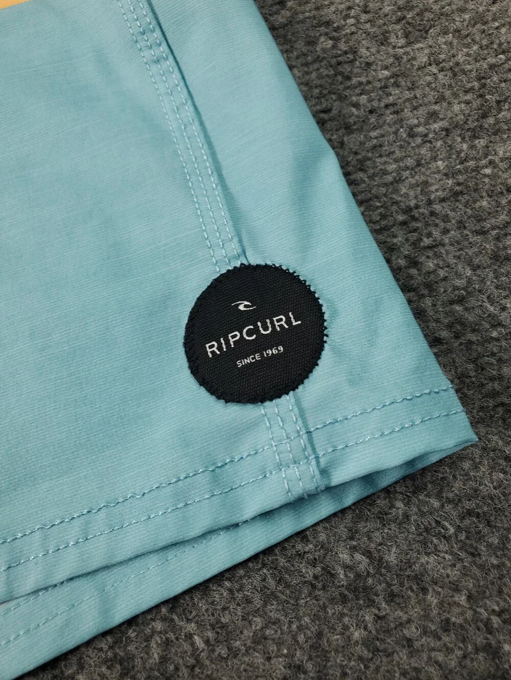 Rip Curl Cove Boardshorts 34 Unlined Swim Trunks Teal Blue Stripe Beach Surf